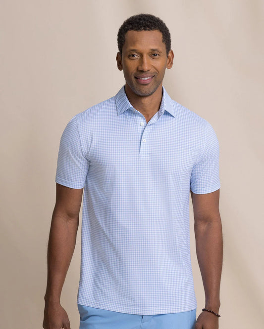 Driver Island View Gingham Polo | Tide Blue