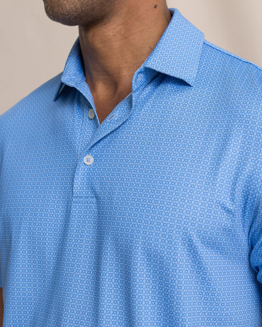Driver Seaside Geo Printed Polo | Blue Stream