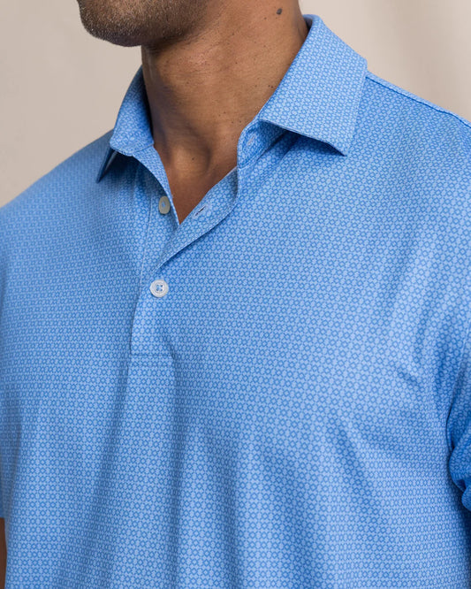 Driver Seaside Geo Printed Polo | Blue Stream