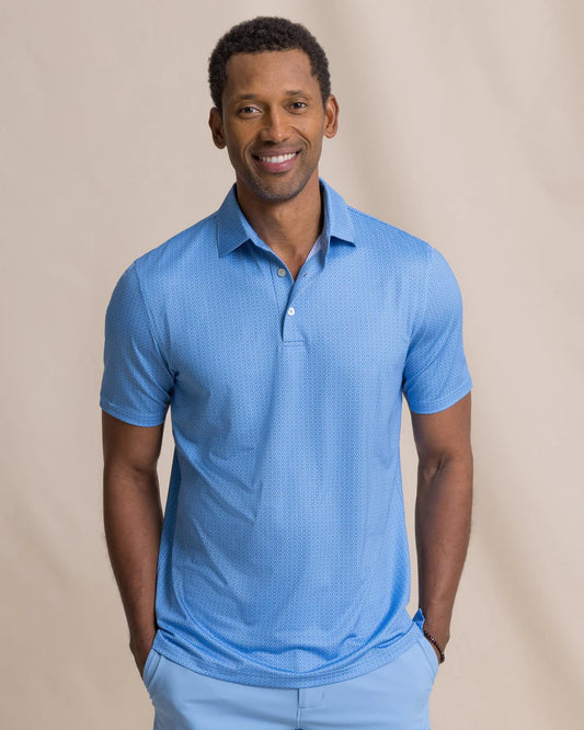Driver Seaside Geo Printed Polo | Blue Stream
