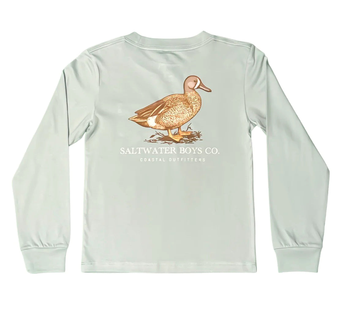 Youth Duck Long Sleeve Graphic Tee - Mint