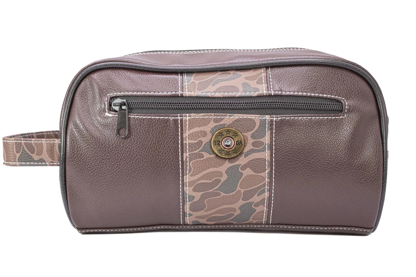 Shot Shell Brown Pebble Old School Camo Toiletry Bag