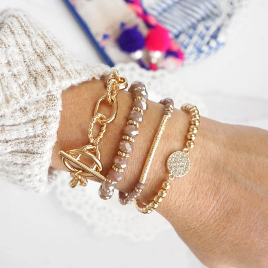 Caroline Bracelet Set | Taupe
