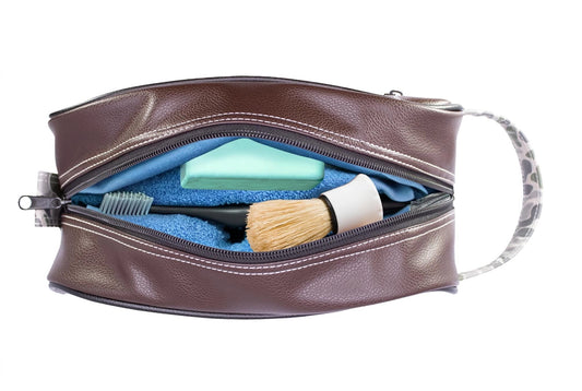 Buck Brown Pebble Old School Camo Toiletry Bag