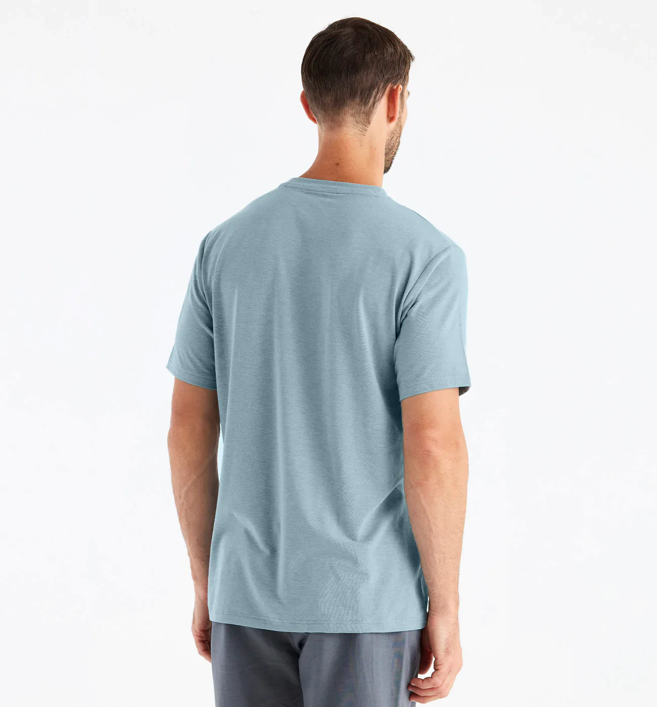 Bamboo Flex Pocket Tee Short Sleeve - Heather Tide