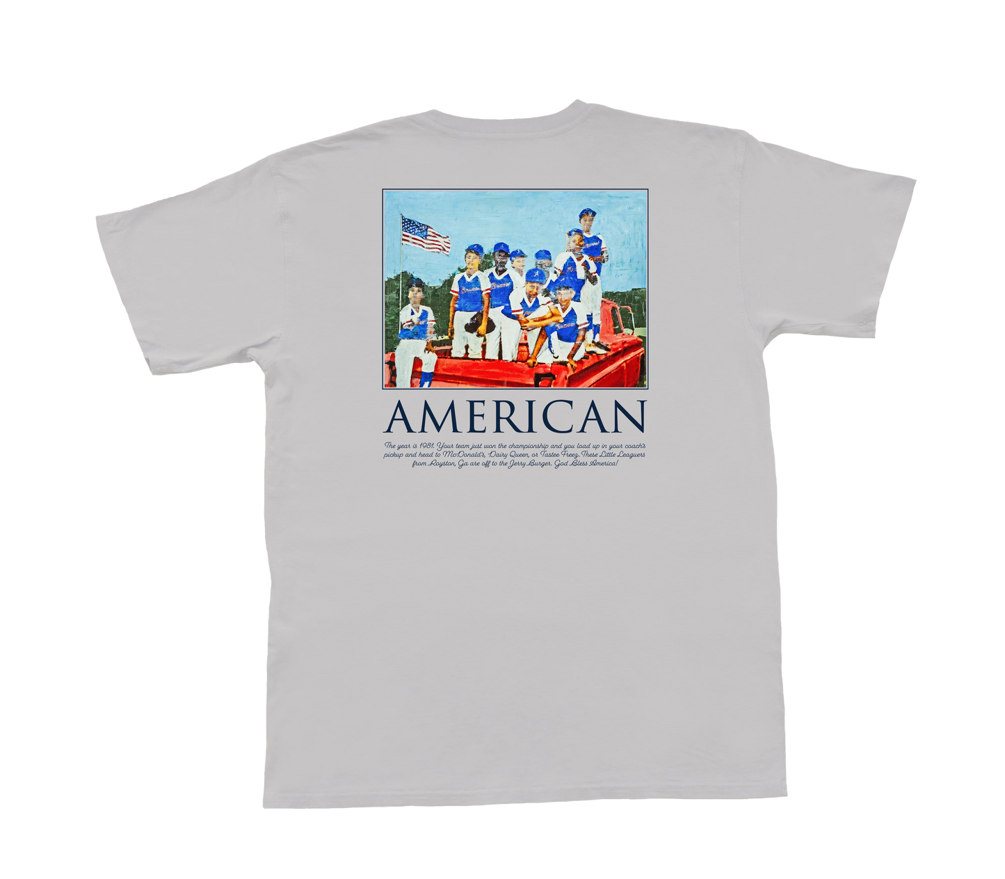 American Co. God Bless Little League SS Pocket Tee