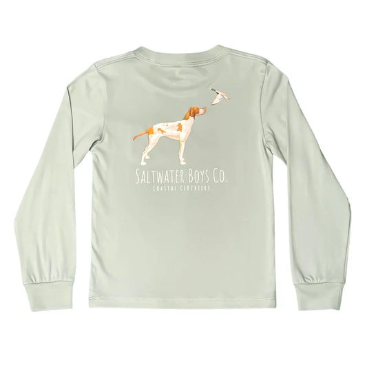 Youth Hunting Dog Long Sleeve Graphic Tee - Mint