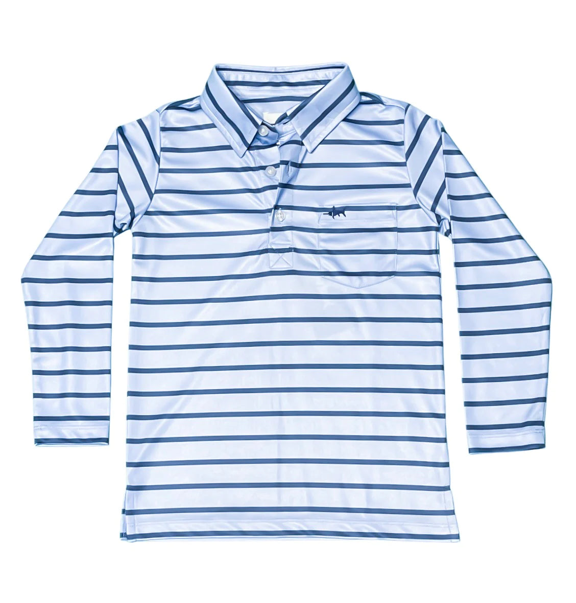 Youth Inshore Long Sleeve Performance Blue Stripe