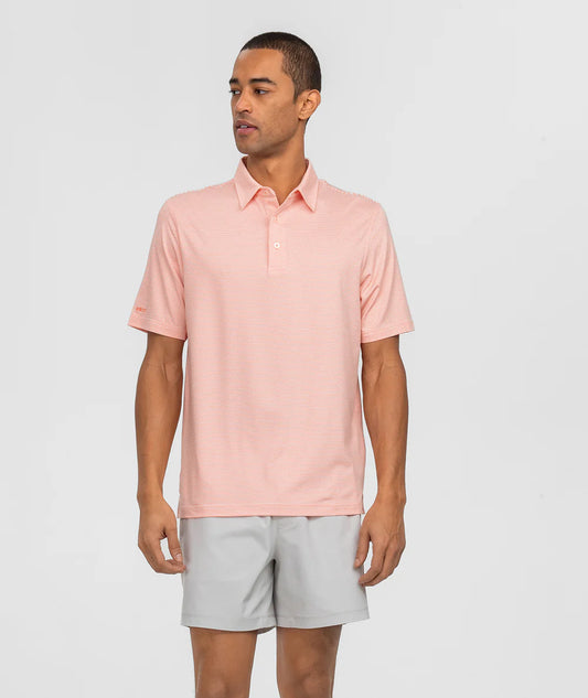 Heather Madison Stripe Polo | Flamingo