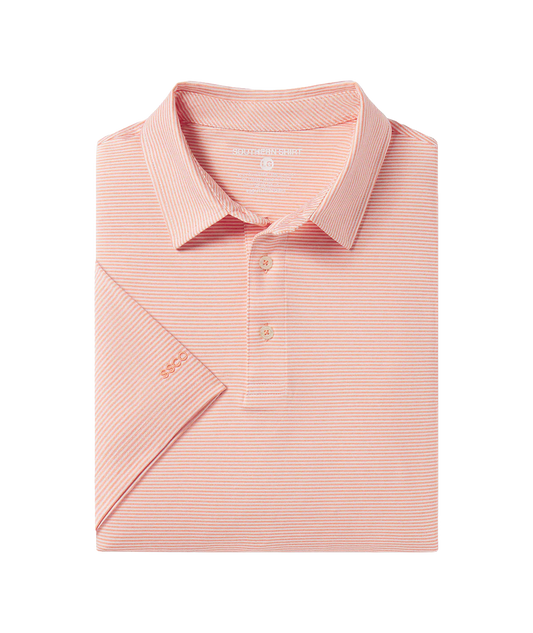 Heather Madison Stripe Polo | Flamingo