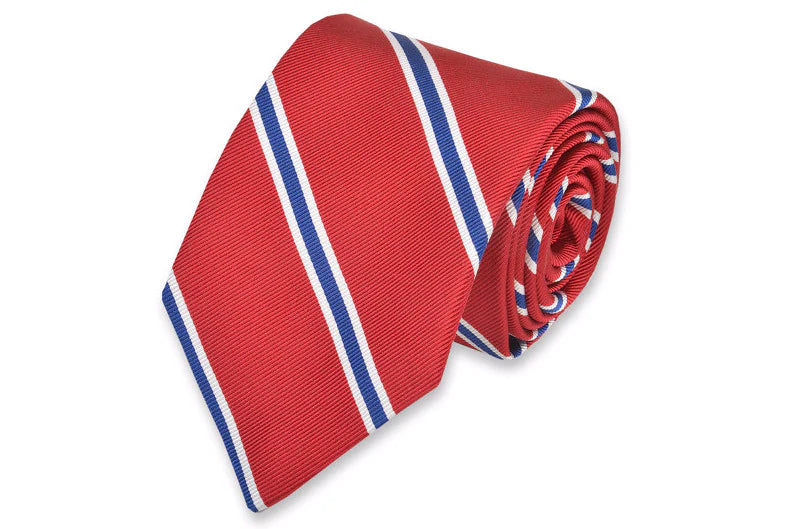 Red Noble Stripe Necktie