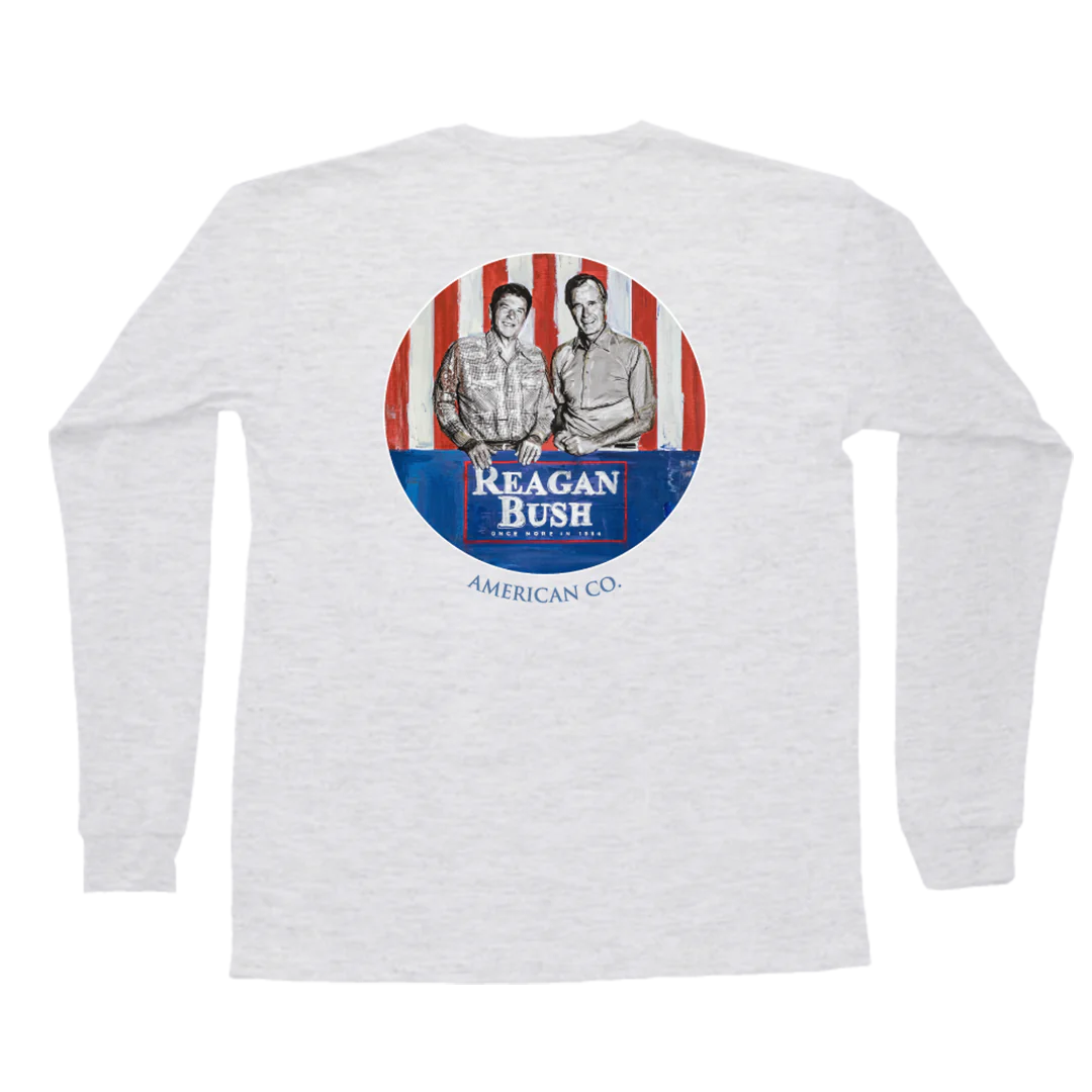 Reagan-Bush Long Sleeve Pocket Tee - Light Gray