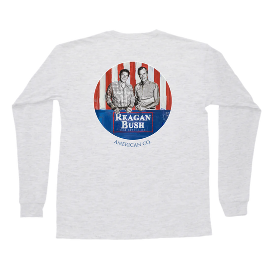 Reagan-Bush Long Sleeve Pocket Tee - Light Gray