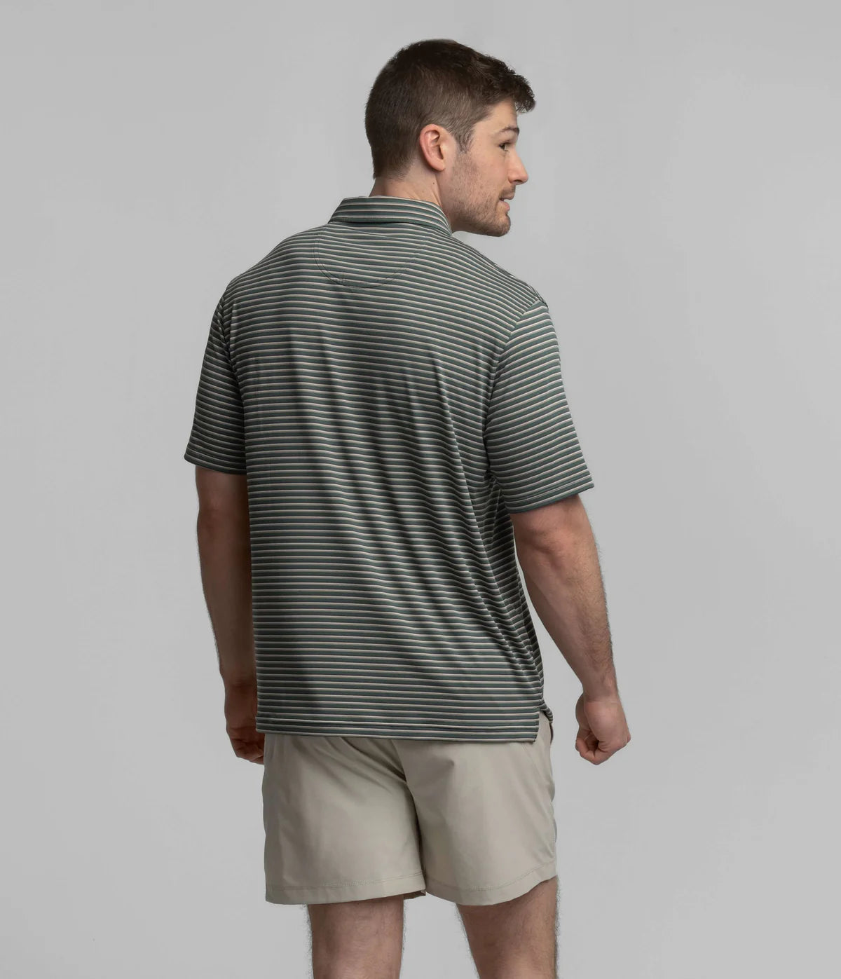 Crestline Stripe Polo | Dark Forest