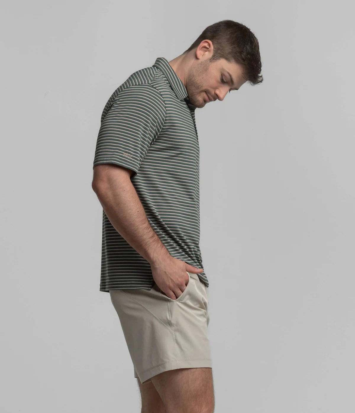 Crestline Stripe Polo | Dark Forest