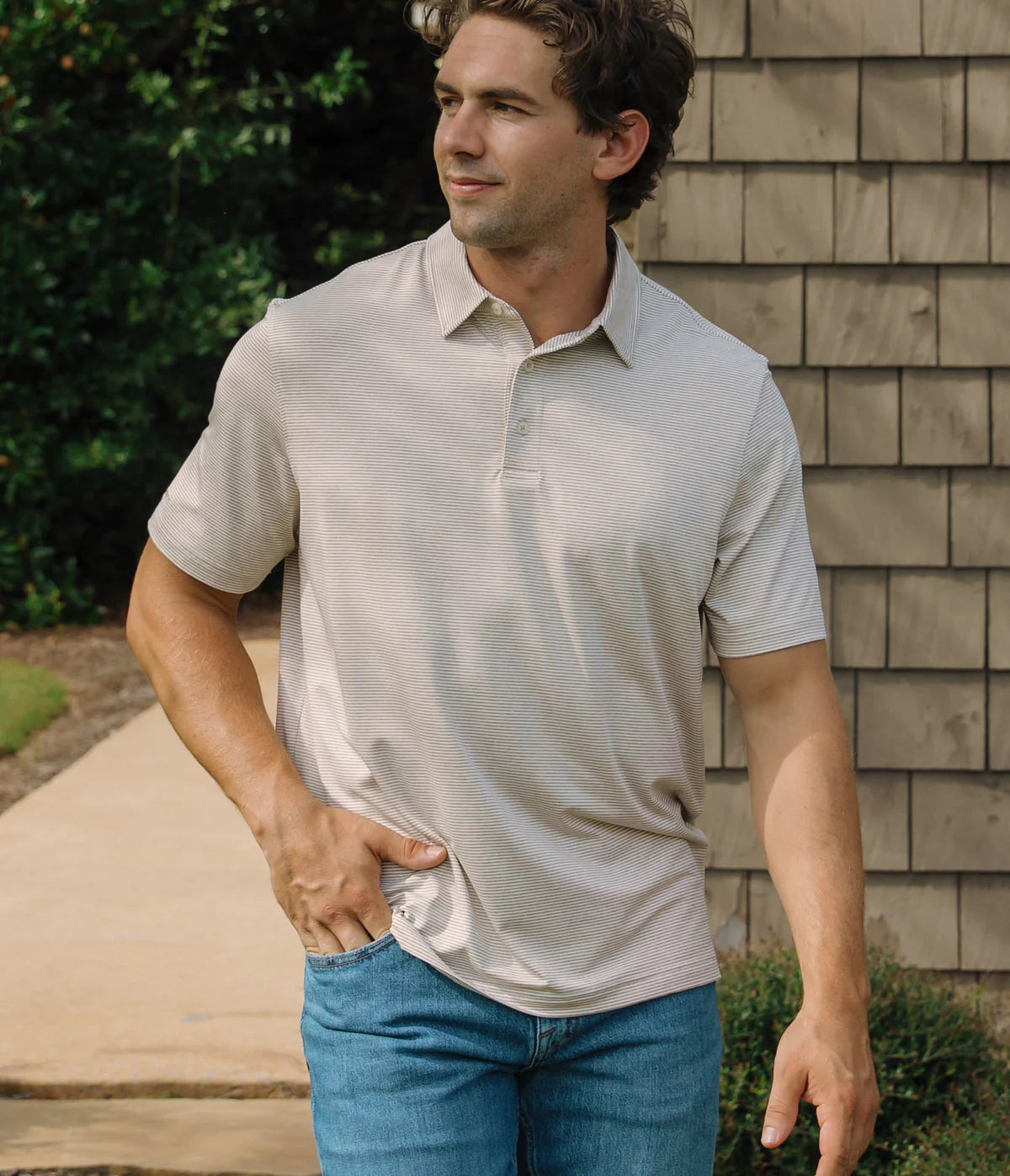 Heather Madison Stripe Polo | Mojave