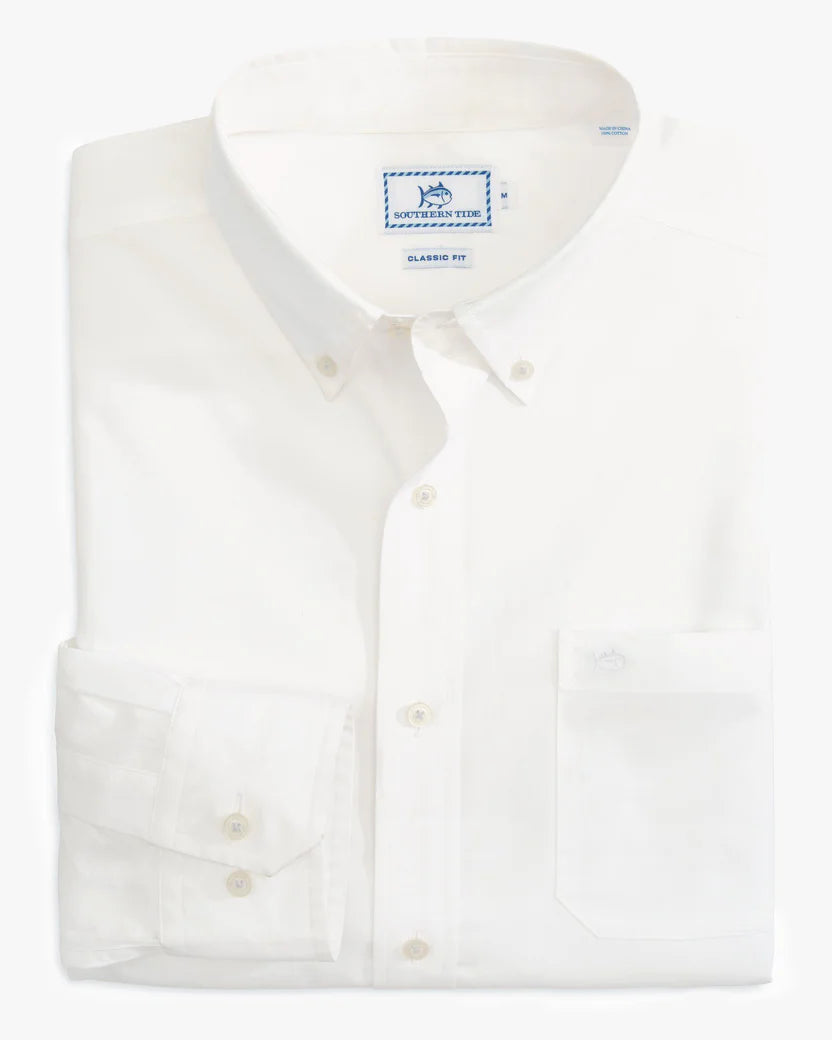 Sullivan Solid Long Sleeve Button-Down - Classic White