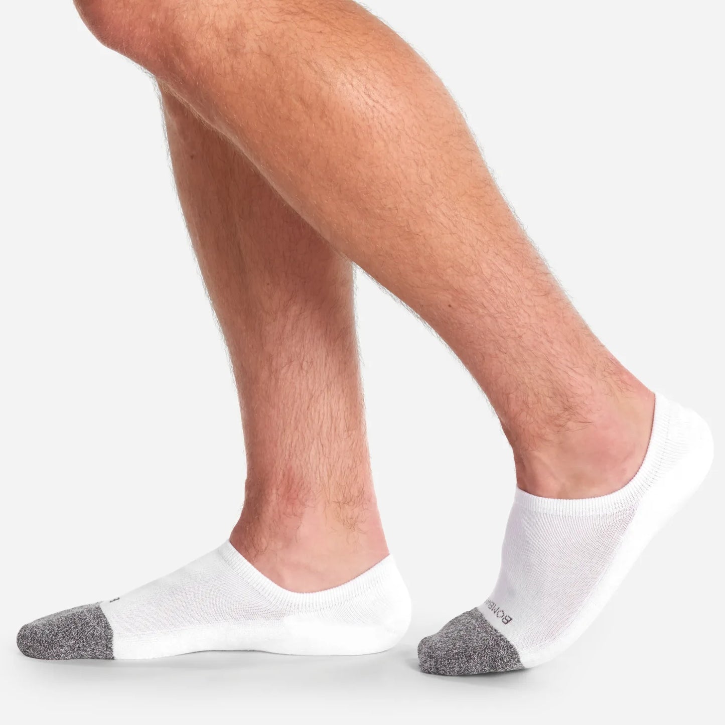 White/Gray Cushioned No Show Golf Socks