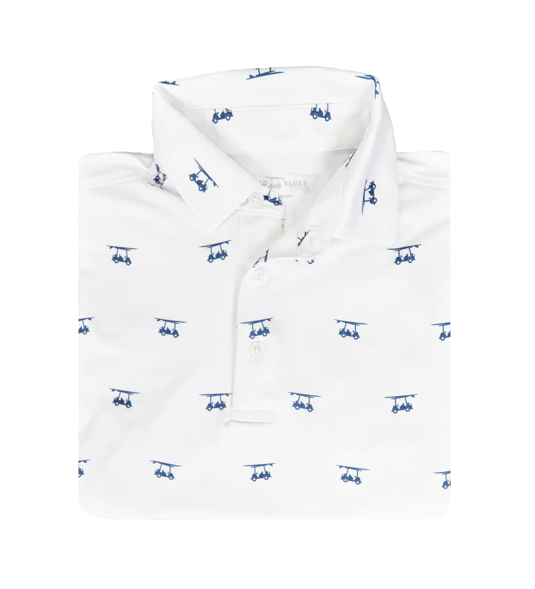 Youth Albatross Polo - White with Golf Carts